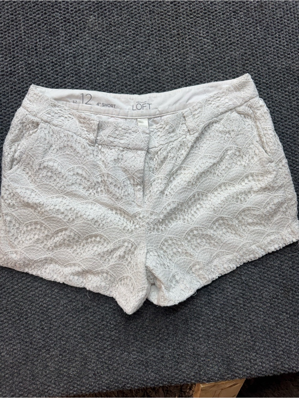 Ann Taylor White Lace Bermuda Shorts